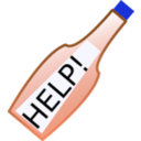 download Message In A Bottle clipart image with 180 hue color