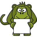 download Sign Holding Monkey clipart image with 45 hue color