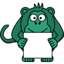 download Sign Holding Monkey clipart image with 135 hue color
