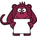 download Sign Holding Monkey clipart image with 315 hue color