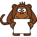 download Sign Holding Monkey clipart image with 0 hue color