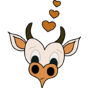 download Loving Cow clipart image with 45 hue color