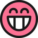 download Flat Grin Smiley Emotion Icon Emoticon clipart image with 225 hue color