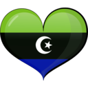 download Libya Heart Flag clipart image with 90 hue color