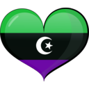 download Libya Heart Flag clipart image with 135 hue color