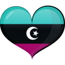 download Libya Heart Flag clipart image with 180 hue color