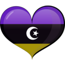 download Libya Heart Flag clipart image with 270 hue color