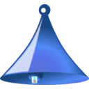 download Simple Bell clipart image with 180 hue color