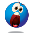 download Smiley Scared Blue Emoticon clipart image with 0 hue color