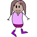 download Girl Stick Figure clipart image with 0 hue color