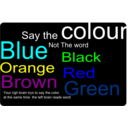 download Say The Colour Not The Word clipart image with 180 hue color