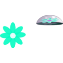 download Flower In Glass Paper Weight clipart image with 225 hue color