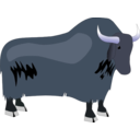 download Yak clipart image with 180 hue color