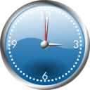 download A Blue And Chrome Clock clipart image with 0 hue color