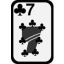 download Seven Of Clubs clipart image with 180 hue color