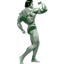 download Posing Bodybuilder clipart image with 225 hue color