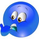 download Scared Smiley Emoticon clipart image with 180 hue color