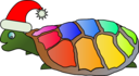 Funny Turtle With Santa Hat