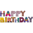 download Happy Birthday clipart image with 0 hue color