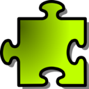 download Green Jigsaw Piece 12 clipart image with 315 hue color