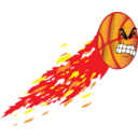 download Flamed Basketball clipart image with 0 hue color