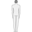 download Male Body Silhouette Back clipart image with 45 hue color