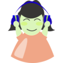download Girl With Headphone2 clipart image with 45 hue color