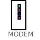 download Modem Labelled clipart image with 180 hue color