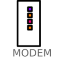 download Modem Labelled clipart image with 270 hue color