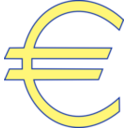download Monetary Euro Symbol clipart image with 0 hue color