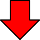download Red Down Arrow clipart image with 0 hue color