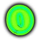 download Neon Numerals 0 clipart image with 90 hue color