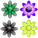 download Glossy Flowers 2 clipart image with 45 hue color