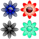 download Glossy Flowers 2 clipart image with 135 hue color