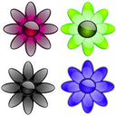 download Glossy Flowers 2 clipart image with 225 hue color