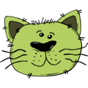 download Cartoon Cat Face clipart image with 45 hue color