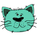 download Cartoon Cat Face clipart image with 135 hue color