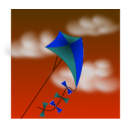 download Kite clipart image with 180 hue color