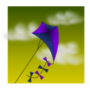 download Kite clipart image with 225 hue color