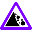 download Roadsign Falling Rocks clipart image with 270 hue color
