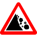 download Roadsign Falling Rocks clipart image with 0 hue color