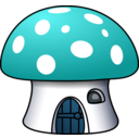 download Mushroom House clipart image with 180 hue color