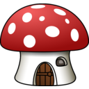 download Mushroom House clipart image with 0 hue color