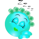 download Sleeping Girl Smiley Emoticon clipart image with 135 hue color