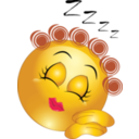 download Sleeping Girl Smiley Emoticon clipart image with 0 hue color