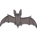 download Bat clipart image with 0 hue color