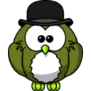 download Owl With Derby clipart image with 45 hue color