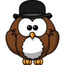 download Owl With Derby clipart image with 0 hue color
