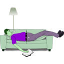 download Sleeping clipart image with 90 hue color