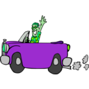 download Driving A Car clipart image with 90 hue color